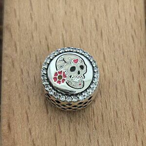Pandora Day of the Dead Sugar Skull Charm, S925 Silver Bracelets